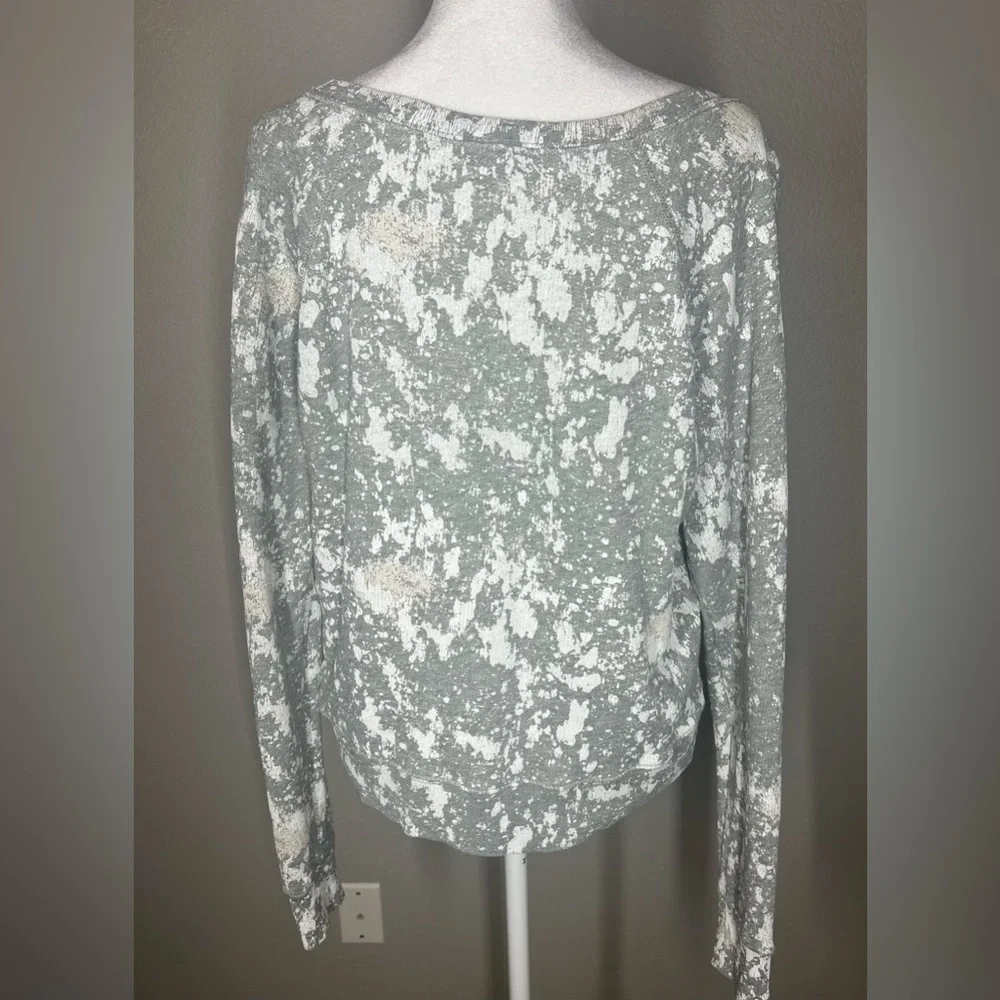 Womens J. Crew Gray White Paint Splatter Pullover Sweater Sweatshirt Sz M 80’s
